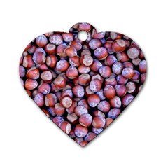 Hazelnuts Nuts Market Brown Nut Dog Tag Heart (one Side) by Amaryn4rt