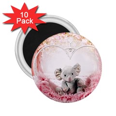 Elephant Heart Plush Vertical Toy 2 25  Magnets (10 Pack)  by Amaryn4rt