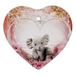 Elephant Heart Plush Vertical Toy Heart Ornament (2 Sides) Front