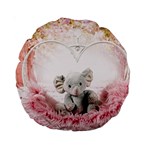 Elephant Heart Plush Vertical Toy Standard 15  Premium Round Cushions Front