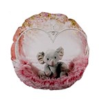 Elephant Heart Plush Vertical Toy Standard 15  Premium Round Cushions Back