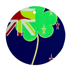 IrishShamrock New Zealand Ireland Funny St Patrick Flag Ornament (Round) 