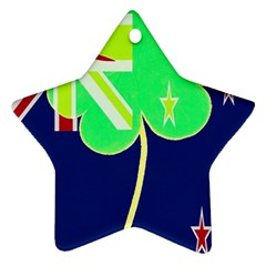 IrishShamrock New Zealand Ireland Funny St Patrick Flag Ornament (Star) 