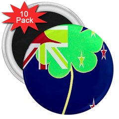 IrishShamrock New Zealand Ireland Funny St Patrick Flag 3  Magnets (10 pack) 