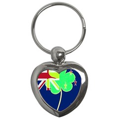 IrishShamrock New Zealand Ireland Funny St Patrick Flag Key Chains (Heart) 