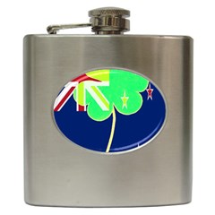 IrishShamrock New Zealand Ireland Funny St Patrick Flag Hip Flask (6 oz)