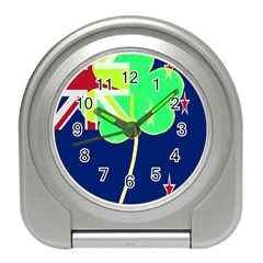 IrishShamrock New Zealand Ireland Funny St Patrick Flag Travel Alarm Clocks