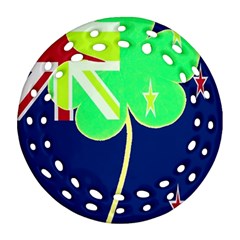 IrishShamrock New Zealand Ireland Funny St Patrick Flag Ornament (Round Filigree) 