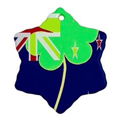 IrishShamrock New Zealand Ireland Funny St Patrick Flag Snowflake Ornament (2-Side)