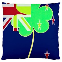 Irishshamrock New Zealand Ireland Funny St Patrick Flag Large Cushion Case (one Side) by yoursparklingshop