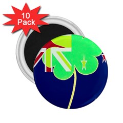 Irish Shamrock New Zealand Ireland Funny St Patrick Flag 2.25  Magnets (10 pack) 