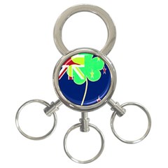 Irish Shamrock New Zealand Ireland Funny St Patrick Flag 3-Ring Key Chains