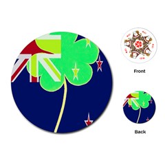 Irish Shamrock New Zealand Ireland Funny St Patrick Flag Playing Cards (round) 