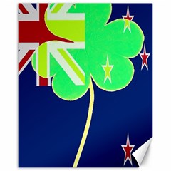 Irish Shamrock New Zealand Ireland Funny St Patrick Flag Canvas 16  x 20  