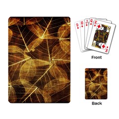 Leaves Autumn Texture Brown Playing Card by Amaryn4rt