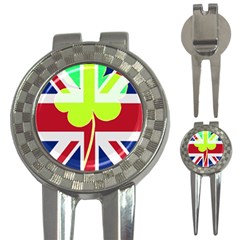 Irish British Shamrock United Kingdom Ireland Funny St  Patrick Flag 3-in-1 Golf Divots by yoursparklingshop