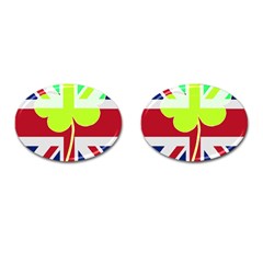 Irish British Shamrock United Kingdom Ireland Funny St  Patrick Flag Cufflinks (oval) by yoursparklingshop
