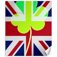 Irish British Shamrock United Kingdom Ireland Funny St  Patrick Flag Canvas 8  X 10 
