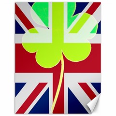 Irish British Shamrock United Kingdom Ireland Funny St  Patrick Flag Canvas 12  X 16   by yoursparklingshop