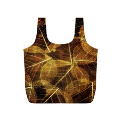 Leaves Autumn Texture Brown Full Print Recycle Bags (s)  by Amaryn4rt