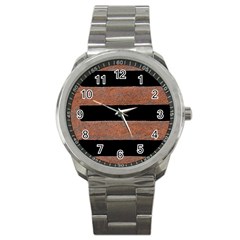 Stainless Rust Texture Background Sport Metal Watch by Amaryn4rt