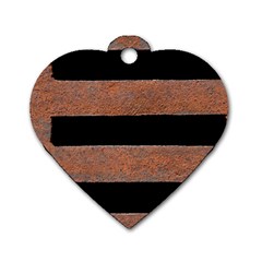 Stainless Rust Texture Background Dog Tag Heart (two Sides)