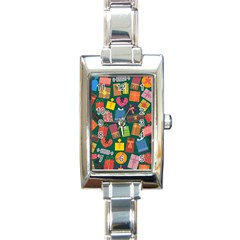 Presents Gifts Background Colorful Rectangle Italian Charm Watch by Amaryn4rt