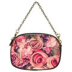Beautiful Pink Roses Chain Purses (one Side)  by Brittlevirginclothing