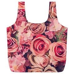 Beautiful Pink Roses Full Print Recycle Bags (l)  by Brittlevirginclothing