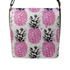 Lovely Pink Pineapple  Flap Messenger Bag (l)  by Brittlevirginclothing