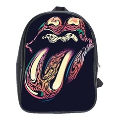 The Rolling Stones Glowing Logo School Bags (xl)  by Brittlevirginclothing