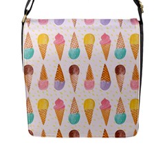 Colorful Ice Cream  Flap Messenger Bag (l)  by Brittlevirginclothing