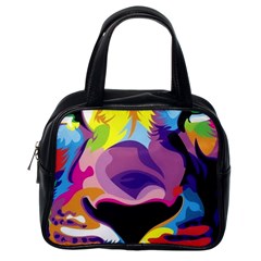 Colorful Lion s Face  Classic Handbags (one Side) by Brittlevirginclothing