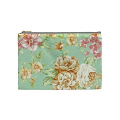 Vintage Pastel Flowers Cosmetic Bag (medium)  by Brittlevirginclothing