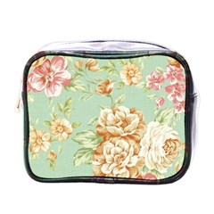 Vintage Pastel Flowers Mini Toiletries Bags by Brittlevirginclothing