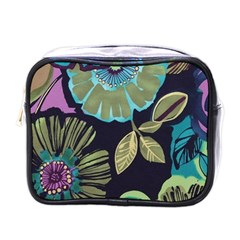 Lila Toned Flowers Mini Toiletries Bags by Brittlevirginclothing