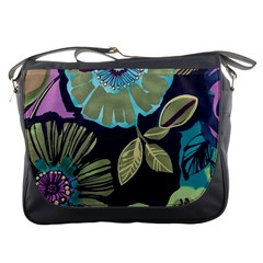 Lila Toned Flowers Messenger Bags by Brittlevirginclothing