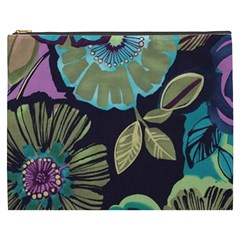 Lila Toned Flowers Cosmetic Bag (xxxl)  by Brittlevirginclothing