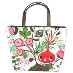 Cute Flower Cartoon  Characters  Bucket Bags by Brittlevirginclothing