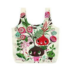 Cute Flower Cartoon  Characters  Full Print Recycle Bags (m)  by Brittlevirginclothing