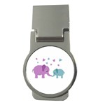 Elephant love Money Clips (Round)  Front