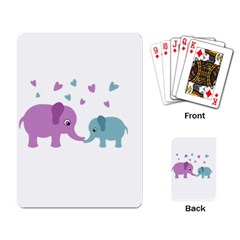 Elephant Love Playing Card by Valentinaart