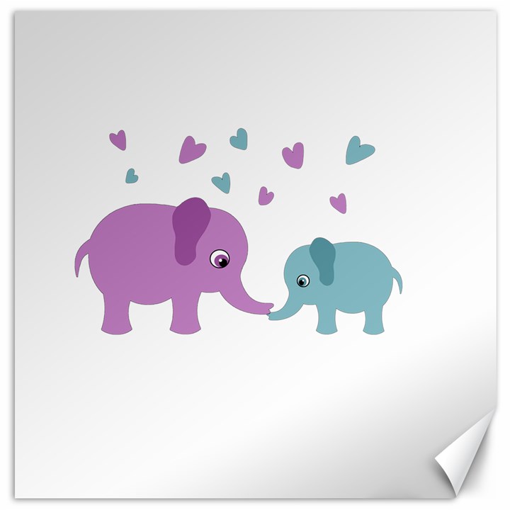 Elephant love Canvas 16  x 16  