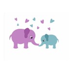 Elephant love Double Sided Flano Blanket (Mini)  35 x27  Blanket Back