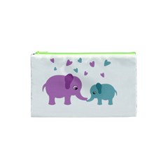Elephant Love Cosmetic Bag (xs) by Valentinaart