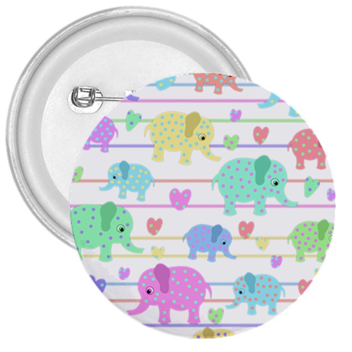 Elephant pastel pattern 3  Buttons