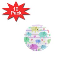 Elephant pastel pattern 1  Mini Magnet (10 pack) 