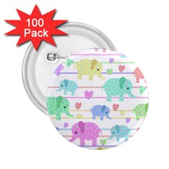 Elephant Pastel Pattern 2 25  Buttons (100 Pack)  by Valentinaart