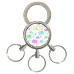 Elephant pastel pattern 3-Ring Key Chains Front