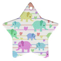 Elephant pastel pattern Star Ornament (Two Sides)